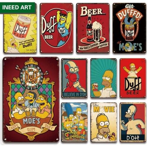 Vintage Beer Decorative Metal Tin Sign Retro Bar Wall Poster Home Decor Room Accessories Wall Decoration