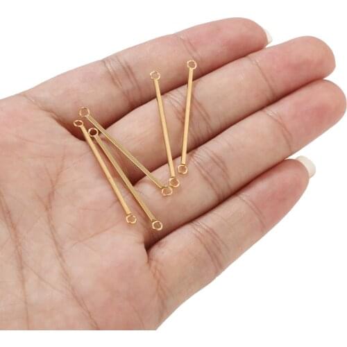 35mm Stainless Steel Links Stick Connector for Jewelry Making DIY Handmade Decoration Finding Supplies