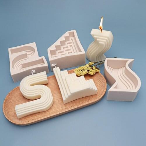 1PC Geometry Candle Silicone Molds Concrete Plaster Aromatherapy Silicone Mould DIY Handmade Making Crafts