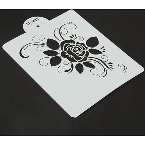 1PC Rose Flower Stencil Cake Bakeware Spraying Decoration Sugar Mold For Wedding
