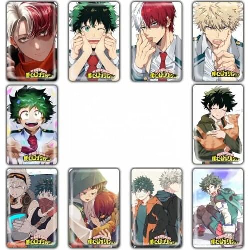 10pcs My Hero Academia Card Sticker Smooth Surface DIY Decoration Bus ID Anime Stickers