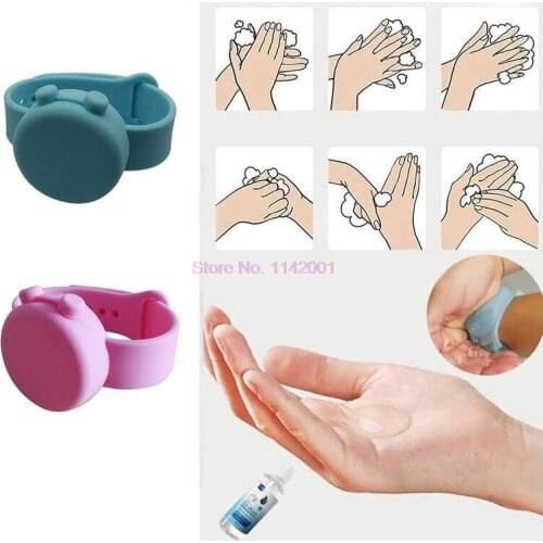 100set Hand Sanitizer Dispensing Portable Silicone Bracelet Wristband Adult Kid Liquid Wristband Hand Dispenser Handwash Gel