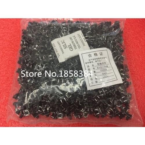 1000PCS Push Button Switches 6*6*7MM 6mm*6mm*7mm DIP-4 Tactile Switches Push Button Tact Switch 6x6x7mm