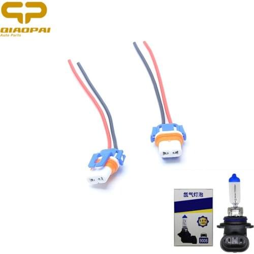 2PCS HB4 9006 LED Headlight Plug Harness Ceramic Lamp Socket Copper Automotive Wire connector Car Lamp Base Adaptor Bulb Holder
