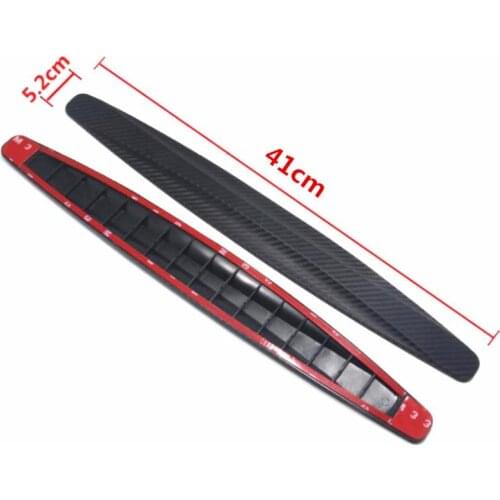 2pcs Car Carbon fiber sticker Rubber Bumper Protector Guard Corner Strip Crash Bar Trim Protection Door Guards Lip Deflector