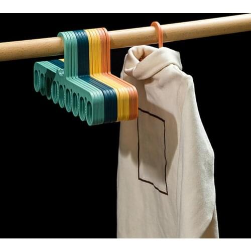 5Pcs Clothes Hanger Multifunctional Eco-friendly 9 Holes PP Strong Bearing Clothes Storage Rack Holder for Home Wall Bathroom