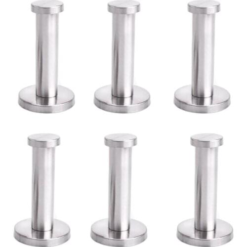 6Pcs Wall Hanger Hook Stainless Steel Bathroom Door Clothes Robe Hooks for Towels Bag Wall Mounted Coat Hanger with Screws