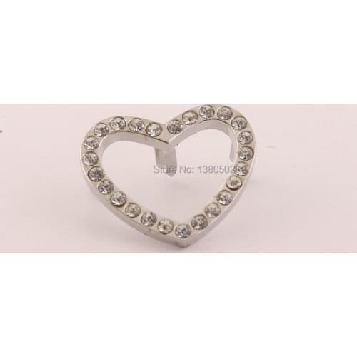6pcs/lot Top Quality Rhinestone Metal Heart Shape Stud Rivets Claw nail for garment bag diy accessories