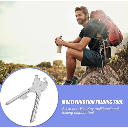 6 in 1 Multi-Functional Mini Key Tool Outdoor Survive Folding Pocket Opener Gadget Multi Tool Fold Open Blade Kit