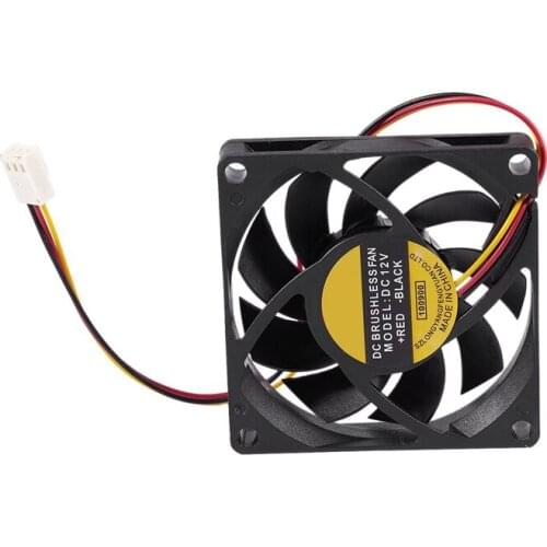70x70mm 12V 3-Pin PC Computer Case CPU DC Brushless Cooler Cooling Fan Black