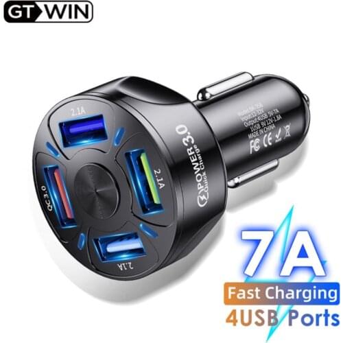 4 USB Port Car Charger Quick Charge QC 3.0 Car Charger USB Charging Adapter