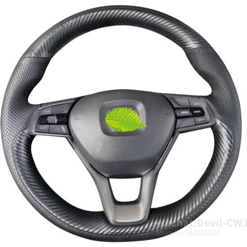 For Honda 2021 10th gen Accord Inspire hand-stitch steering wheel grip cover suede leather carbon fiber grip Car parts Interior