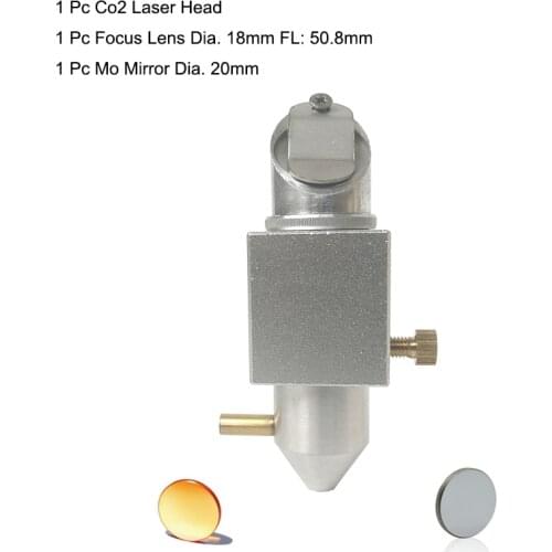 CO2 Mini Laser Stamp Engraving Cutting Machine Shenhui K40 3020 3050 Head+ Mo Reflective Mirror 20mm + Znse Lens 18mm FL 50.8mm