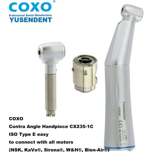 COXO Dental 1:1 Fiber Optic Low Speed Ceramic Bearings Inner Water Contra Angle Handpiece /Spare Cartridge/Head CX235-1C
