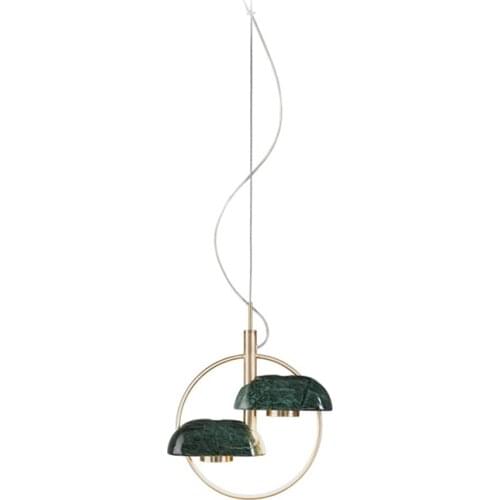 Designer Chinese brass marble pendant lights bedroom kitchen lamp tea room luxury long line hanging light living room fixtures