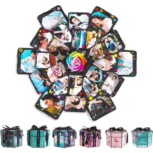 Creativity DIY Handmade Explosion Gift Box Scrapbooking Photo Album for Valentines Day Wedding Box Birthday Party Suprise Gift