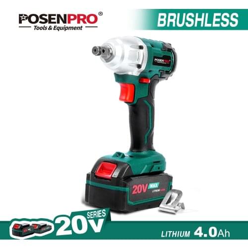 Cordless Impact Wrench Brushless and Brushed 20V Electric Wrench 4.0Ah Li-ion 2 speed 280N.m Car Repair Store
