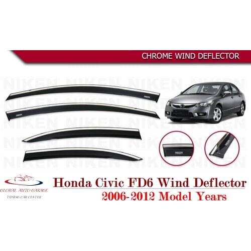 For HONDA CIVIC FD6 Chrome Rain Wind Deflector 2006 2007 2008 2009 2010 2011 Sunshade Curtains Car Windshield Auto Accessory
