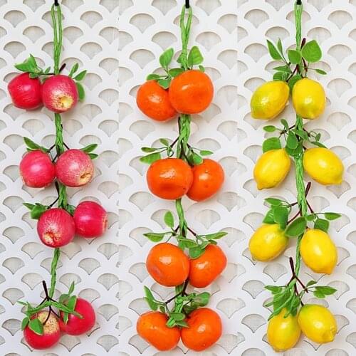 2pcs Artificial Lemon String Lifelike Simulation Vegetables Fruit Fake Decorative Fruit String for Party Props Restaurant Decor