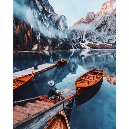 CHENISTORY Frame Painting By Numbers For Adults Window Landscape Picture By Numbers Acrylic Paint On Canvas For Home Decors Arts