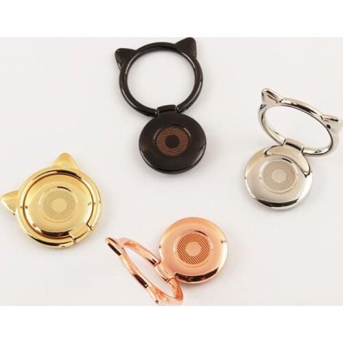 2018 New Metal Cat ear Finger Ring Mobile Phone Smartphone Stand Holder For iPhone7 Xiaomi Smart Phone GPS MP3 Car Mount Stand