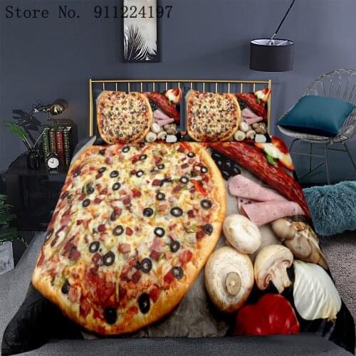 Food Series Duvet Cover Set Hamburger Printing Bedding Set King Queen Size Kids Adult 3D Bed Cove Single Double Bedroom Decor