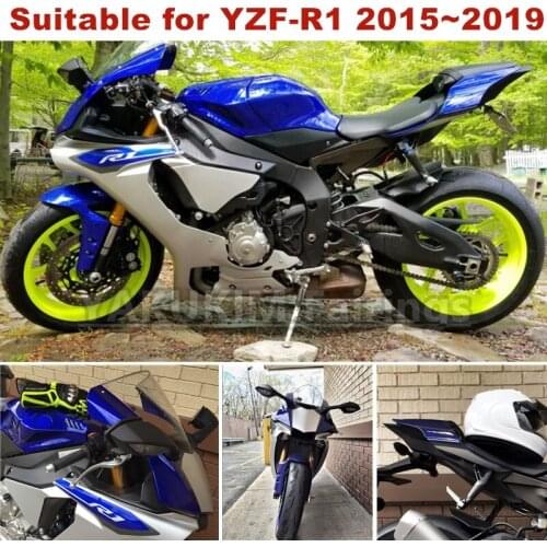 Motorcycle Fairing Kits For YAMAHA YZF R1 2015 2016 2017 2018 2019 ABS Injection Mold Fairing Bodywork Cover New Blue Silver