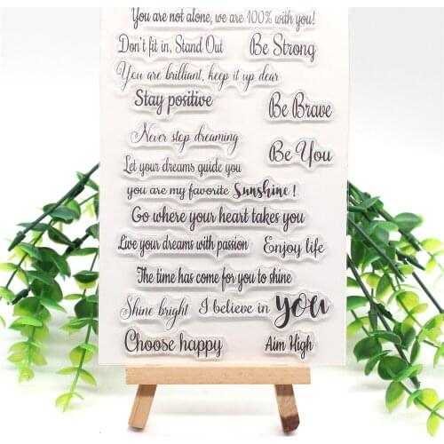 KSCRAFT Positive Saying Transparent Clear Silicone Stamp/Seal for DIY scrapbooking/photo album Decorative clear stamp sheets 056
