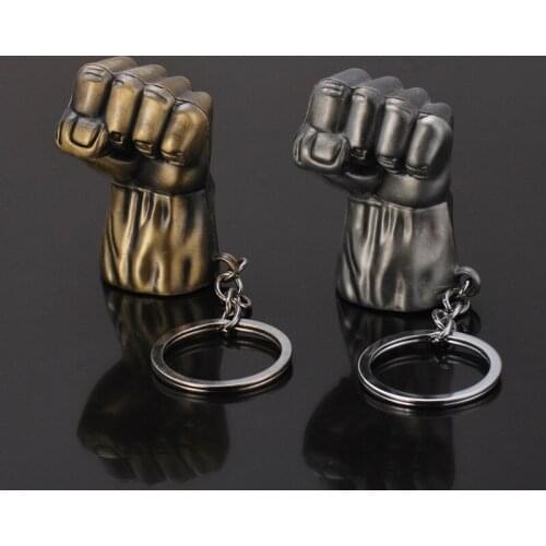 Disney Marvel The Avengers Key Chains Metal Hulk Fist Glove Key Chains Bag Pendant