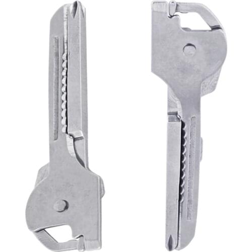 Multifunctional Utili Key Tool 6 in 1 Pocket Keychain Tool Multitool for Auto Camping Hardware Polished Knife