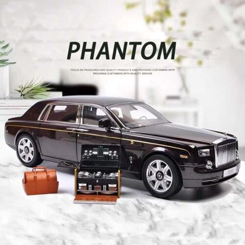 1/18 Alloy DieCast Rolls-Royce Phantom Model Toy Car Simulation Sound Light Pull Back Collection Toys Vehicle For Children