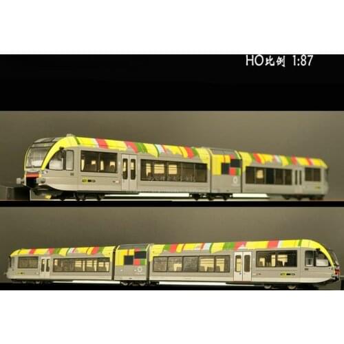 1/87 Rainbow Painted Train Model GTW2/6 Intercity Train with Lighted Train Model Toy