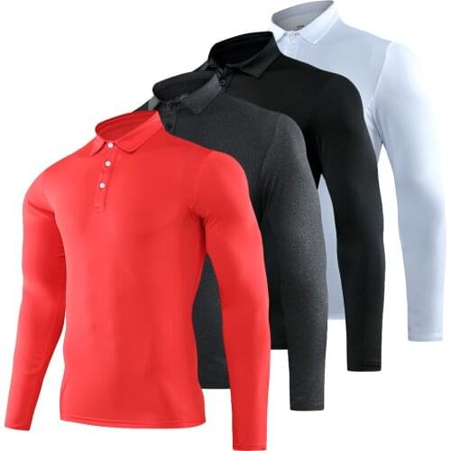 Golf wear mens T-shirt golf tennis shirt 2020 lapel shirt size XS-3xl long-sleeved T-shirt Running T-shirt gym sportswear
