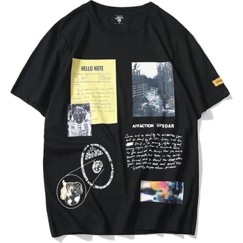 Mens Tee Shirts Fresh Printed T Shirt Men O-neck T Shirt Casual Hip Hop High Street Couple Tees Streetwear Summer