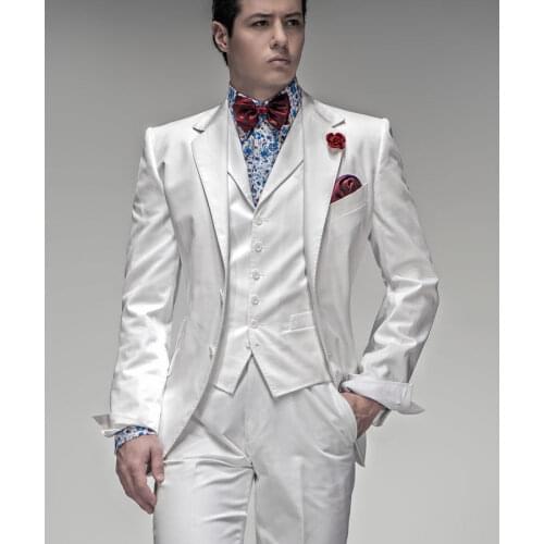 Notch Lapel Two Buttons Men Suits Fashion Bespoke Terno Masculino Slim Ropa HombresBlazer(Jacket+Pant+Bowtie+Handkerchiefs+Vest)