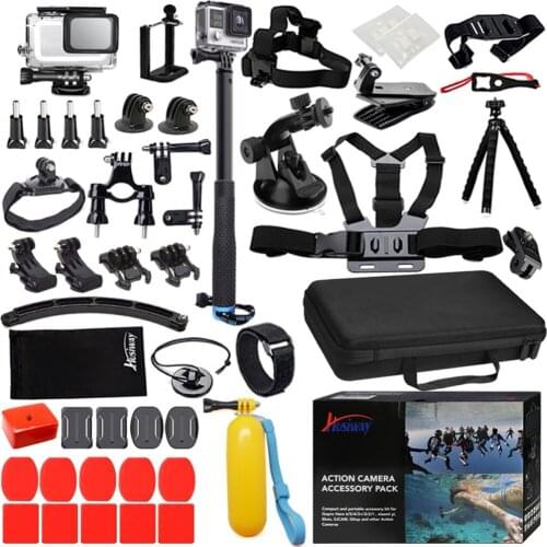 Husiway Accessories Kit for Gopro Hero 7 6 5 Black Waterproof Housing Case Set for Gop pro Hero6 Hero7 Hero5 Camera 57A