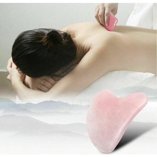 Natural Jade Stone Gua Sha Massage Board Rose Quartz Guasha Plate Jade Face Massager Scrapers Tools For Face Neck Back Body