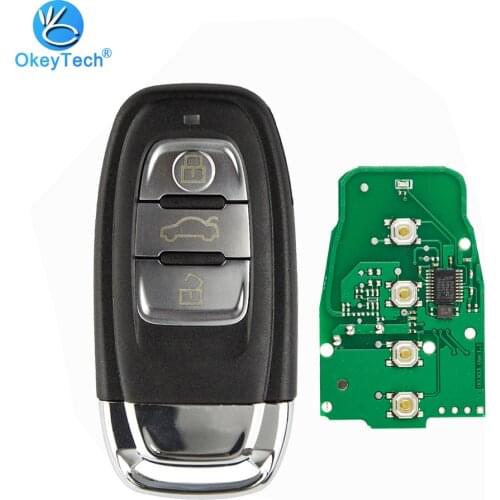 OkeyTech Keyless Entry Smart Remote Car Key 315/433/868Mhz for Audi Q5 A4 A5 A4L 8T0959754C 8K0959754G 8T0959754J & Insert Blade