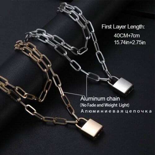 Lock Chain Necklace With A Padlock Pendants Women Men Punk Jewelry On The Neck 2020 Grunge Aesthetic Egirl Eboy Accessories