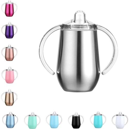 10oz Pacifier Baby Cups 304 Stainless Steel Baby Water Bottles Egg Tumbler Glass Cups BPA Free Safe Insulated Milk Sippy Cup