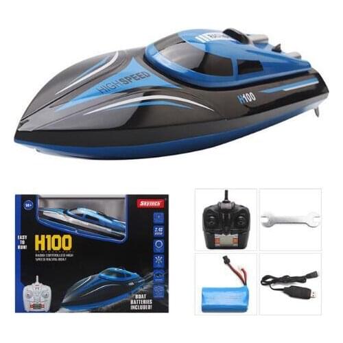 Christmas toy TKKJ H100 2.4G RC Boat 180 Degree Flip High Speed Electric RC Racing Boat for Pools Lakes and Outdoor Adventure