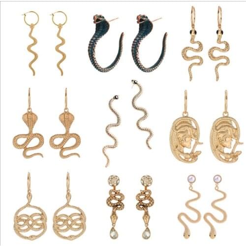 Best selling earrings personalized animal snake earrings studded retro punk snake earrings