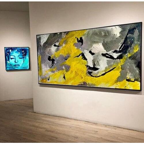 Wide Painting Large Painting On Canvas Oversize Painting Colorful Painting Yellow Painting Abstract Painting Dine Room Wall Art