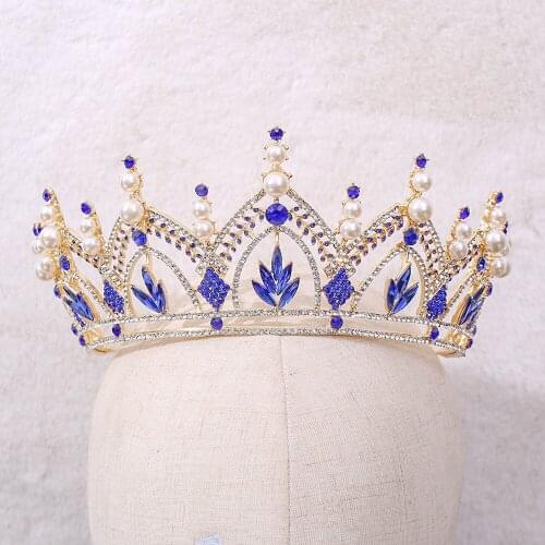 Bridal Hair Accessories Pearls Rhinestone Tiaras and Crowns Bling Headbands for Women Girls Bride Headpieces Wedding Jewelry