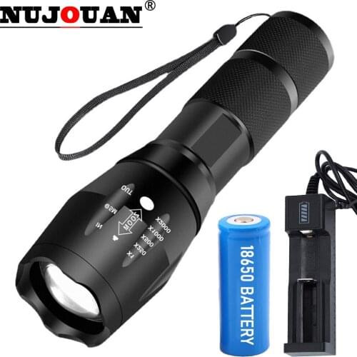 Led Flashlight Ultra Bright Torch Camping Light 5 Switch Mode Waterproof Zoomable Bicycle Light Use 18650 Rechargeable Battery
