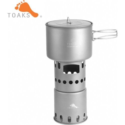 TOAKS Titanium 1600ml Pot and Wood Stove Combo Set POT-1600 & STV-11