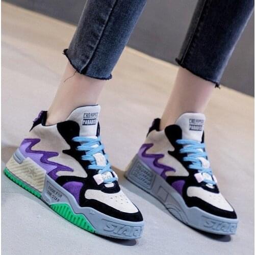 Daddy Shoes Womens 2021 Spring Autumn Heighten Shoes Womens Casual Sneakers Round Toe Breathing Leisure Female Vulcanize Shoes