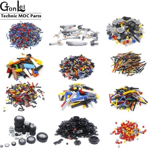 Technic Gear Steering Wheels Studless Beam Arms Pin Connctor Axle Chain Panel Chain Link Parts Fit for Lego MOC Brick DIY Toys