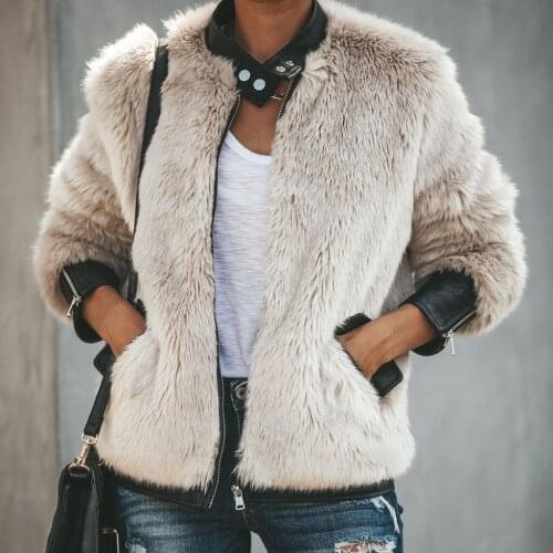 Women Winter Warm Fleece Plush Coat Jacket Tops Ladies Faux Fur Long Sleeve Oversize Outwear