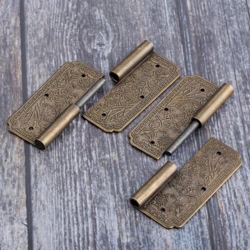 1Pc 60*50mm Right/left Retro Brass Furniture Hinges Cabinet Drawer Door Hinge Jewelry Box Hinge Hardware Fittings Antique Bronze